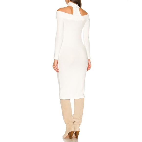 LNA X REVOLVE Encounter Off the Shoulder Midi Dress In White Size S NWT - Picture 4 of 13